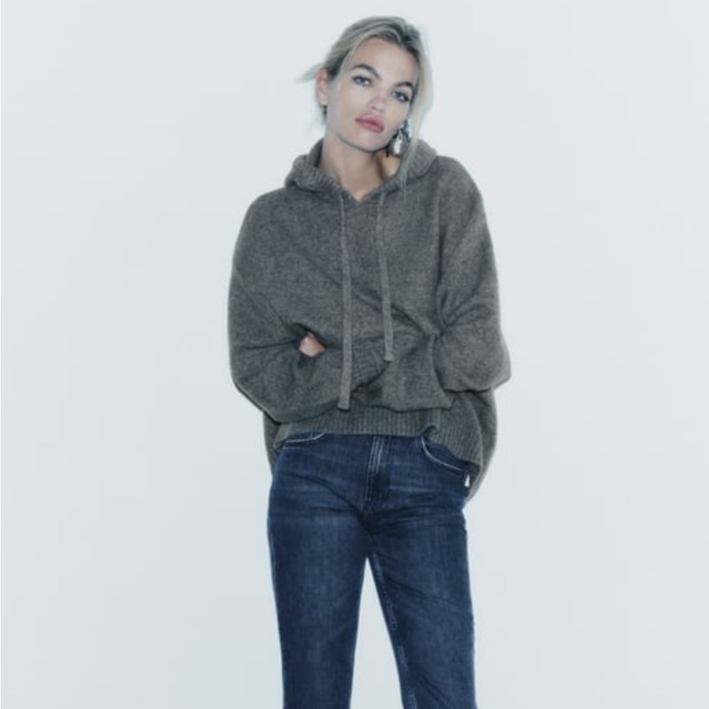 ZARA Knit Hooded Sweatshirt, XS/S